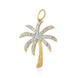 Gold Diamond Palm Tree Pendant