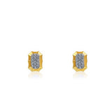 Gold Diamond Mini Rectangle Stud Earring