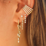 Gold Pear Diamond Drop Earrings