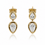 Gold Lab Diamond Fancy Double Pear Earrings