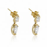 Gold Lab Diamond Fancy Double Pear Earrings