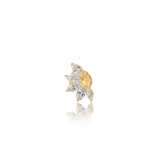 Gold Marquise Diamond Curve Climber Earring