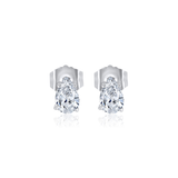Gold Lab Diamond Mini Pear Prong Stud Earring