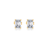 Gold Lab Diamond Emerald Cut Stud Earring