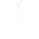 Gold Diamond Multi Shape Lariat Necklace