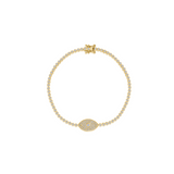 Gold Diamond Evil Eye Tennis Bracelet