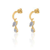 Gold Lab Diamond Marquise and Pear Drop Earrings