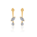 Gold Lab Diamond Marquise and Pear Drop Earrings