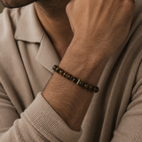 Tiger Eye Diamond Rondelle Beaded Bracelet