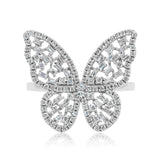 Gold Diamond Butterfly Ring