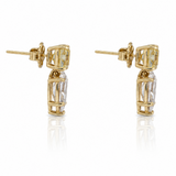 Gold Lab Yellow Diamond and Pear Drop Earrings