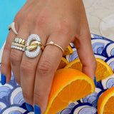 Gold Diamond Half Tennis Ring