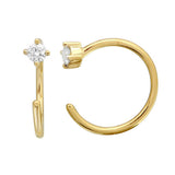 Gold Diamond Mini Threader Earrings - 14KT Gold - Monisha Melwani Jewelry