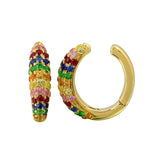Gold Rainbow Ear Cuff-14kt Gold-Monisha Melwani Jewelry 