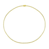 Gold Mini Three Prong Diamond Tennis Necklace