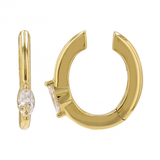 Gold Diamond Single Marquise Ear Cuff