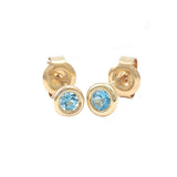 Gold Bezel Birthstone Stud Earring