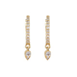 Gold Diamond Hoop With Pear Illusion Drop