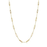 Gold Multi Mother of Pearl Rectangle Necklace - 14kt Gold - Monisha Melwani Jewelry
