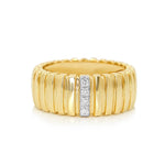 Gold Single Diamond Row Ring - 14kt Gold - Monisha Melwani Jewelry