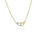 Gold Diamond Double Clasp Link Chain Necklace