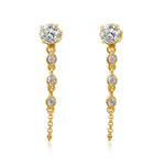 Gold Prong Diamond Bezel Loop Earring - 14kt Gold - Monisha Melwani Jewelry