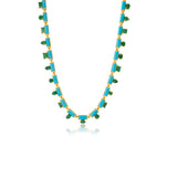 Gold Turquoise Emerald Multi Shape Necklace