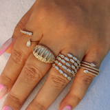 Gold Pear Diamond Wrap Ring