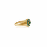 Gold Diamond Malachite Evil Eye Ring