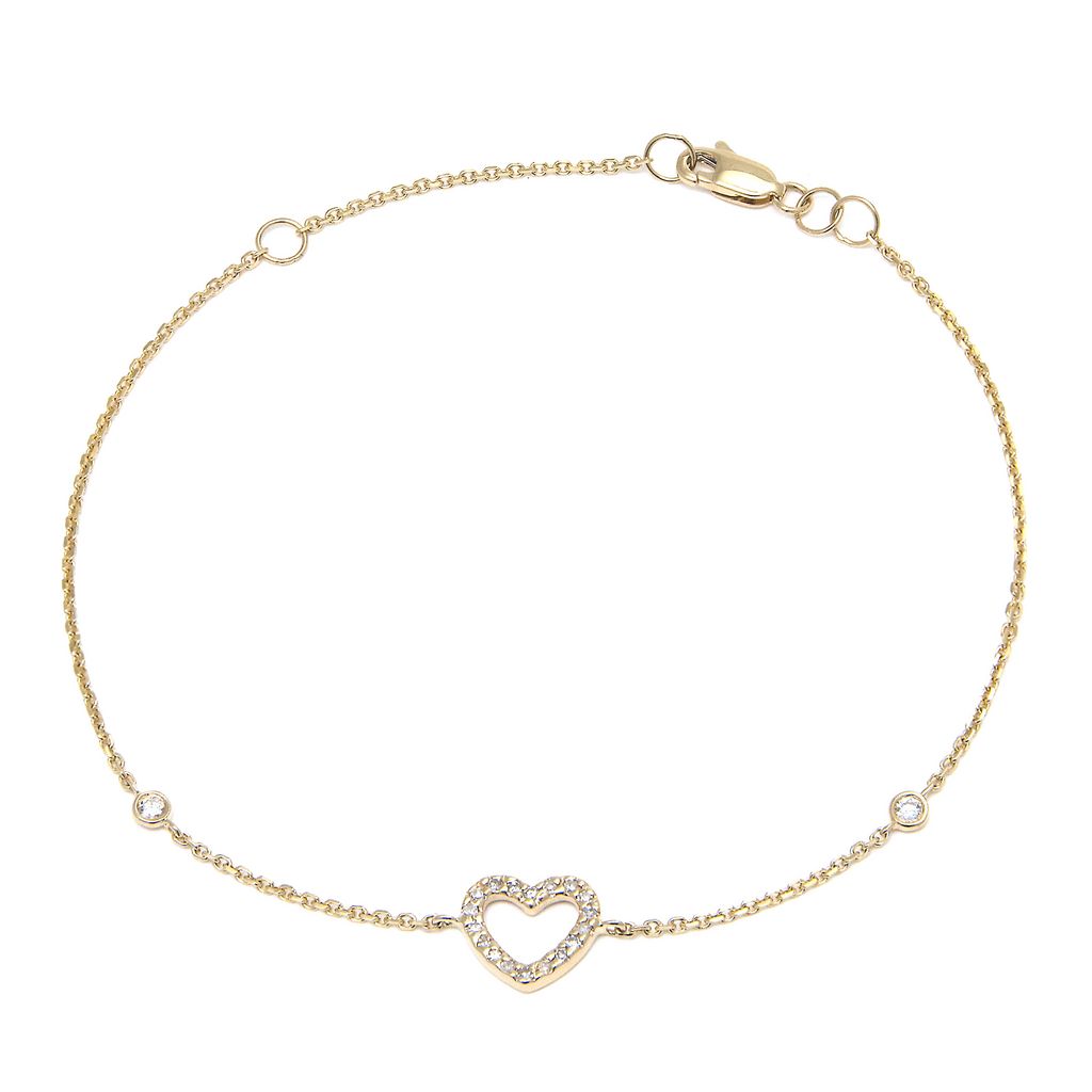 Diamond Heart with Bezel's Bracelet