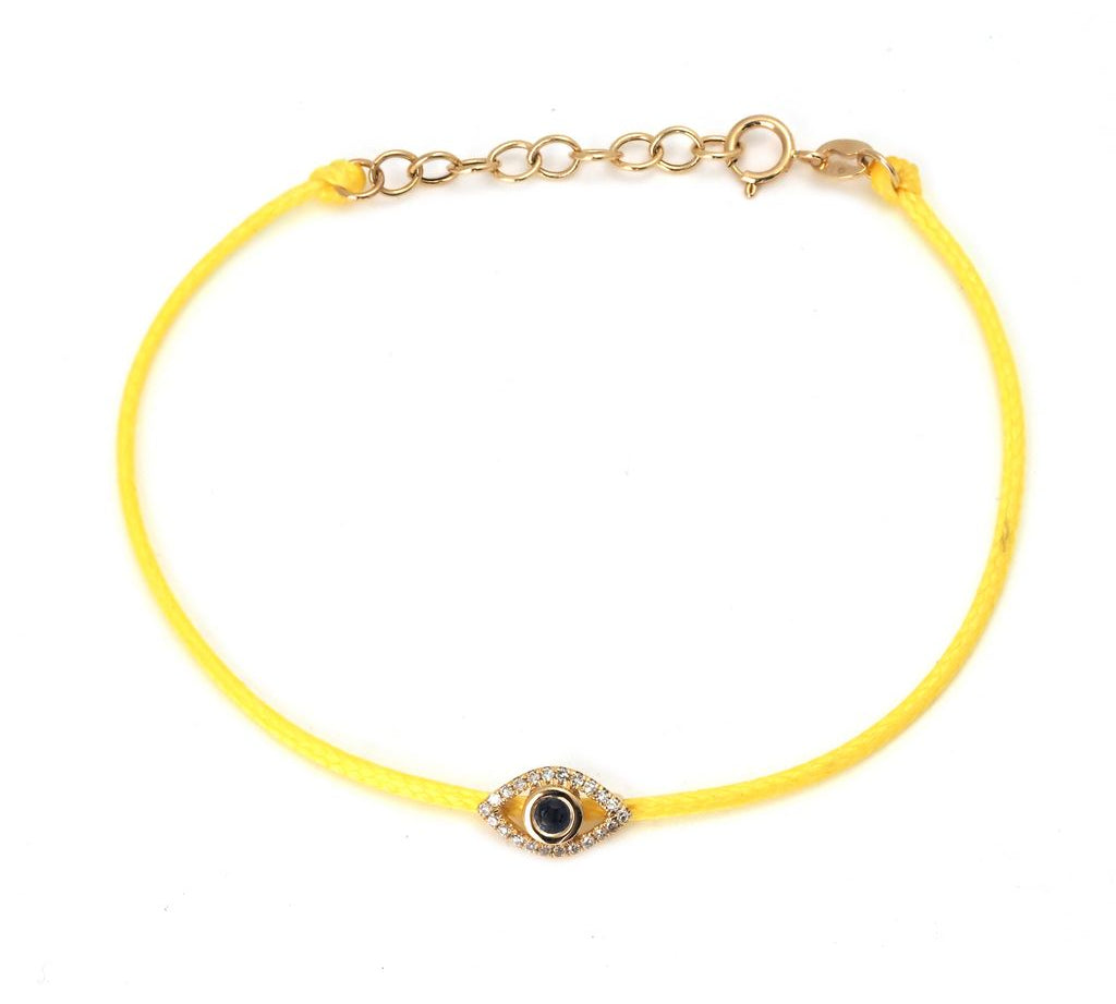 Gold Evil Eye Cord Bracelet