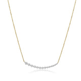 Gold Diamond Curved Bar Necklace - 14KT Yellow Gold - Monisha Melwani Jewelry