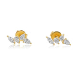 Gold Diamond Cluster Pear Earring - 14kt Gold - Monisha Melwani Jewelry