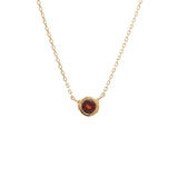 Gold Bezel Birthstone Necklace