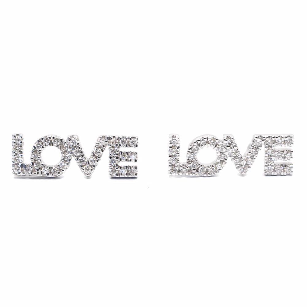 Gold Diamond Love Earrings  - 14KT Gold - Monisha Melwani Jewelry