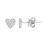 Gold Mini Pave Diamond Heart Earring - 14KT Gold - Monisha Melwani Jewelry