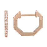 Gold Diamond Octagon Earring - 14kt Gold - Monisha Melwani Jewelry