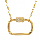 Gold Diamond Screw Clasp Thin Chain Necklace - 14KT Gold - Monisha Melwani Jewelry