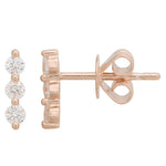 Triple Diamond Gold Bar Earring - 14KT Gold - Monisha Melwani Jewelry