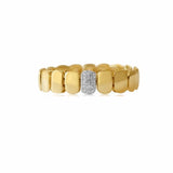 Gold Pave Diamond Rectangle Ring
