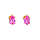 Gold Pink Sapphire Prong Earring - 14kt Gold - Monisha Melwani Jewelry