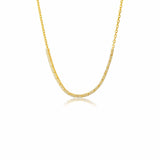 Gold Pave Diamond Rectangle Bar Tennis Necklace