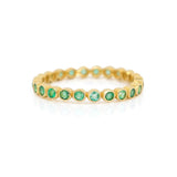 Gold Emerald Bezel Eternity Ring