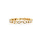 Gold Diamond Mini and Large Bezel Band Ring - 14kt Gold - Monisha Melwani Jewelry