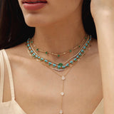 Gold Bezel Diamond Pear Emerald Necklace