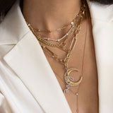 Gold Paperclip Cuban Link Toggle Chain Necklace