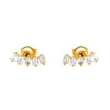 Gold Diamond Baguette Bar Earring - 14kt Gold - Monisha Melwani Jewelry