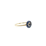 Diamond and Blue Sapphire Evil Eye Ring - 18KT Gold - Monisha Melwani Jewelry