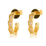Gold Multi Rectangle Diamond Earring - 14kt Gold - Monisha Melwani Jewelry