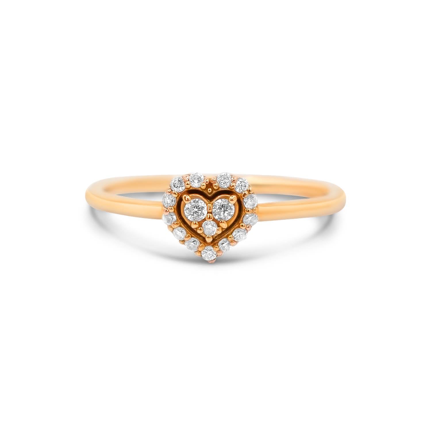 Gold Diamond Heart Ring - 14kt Gold - Monisha Melwani Jewelry